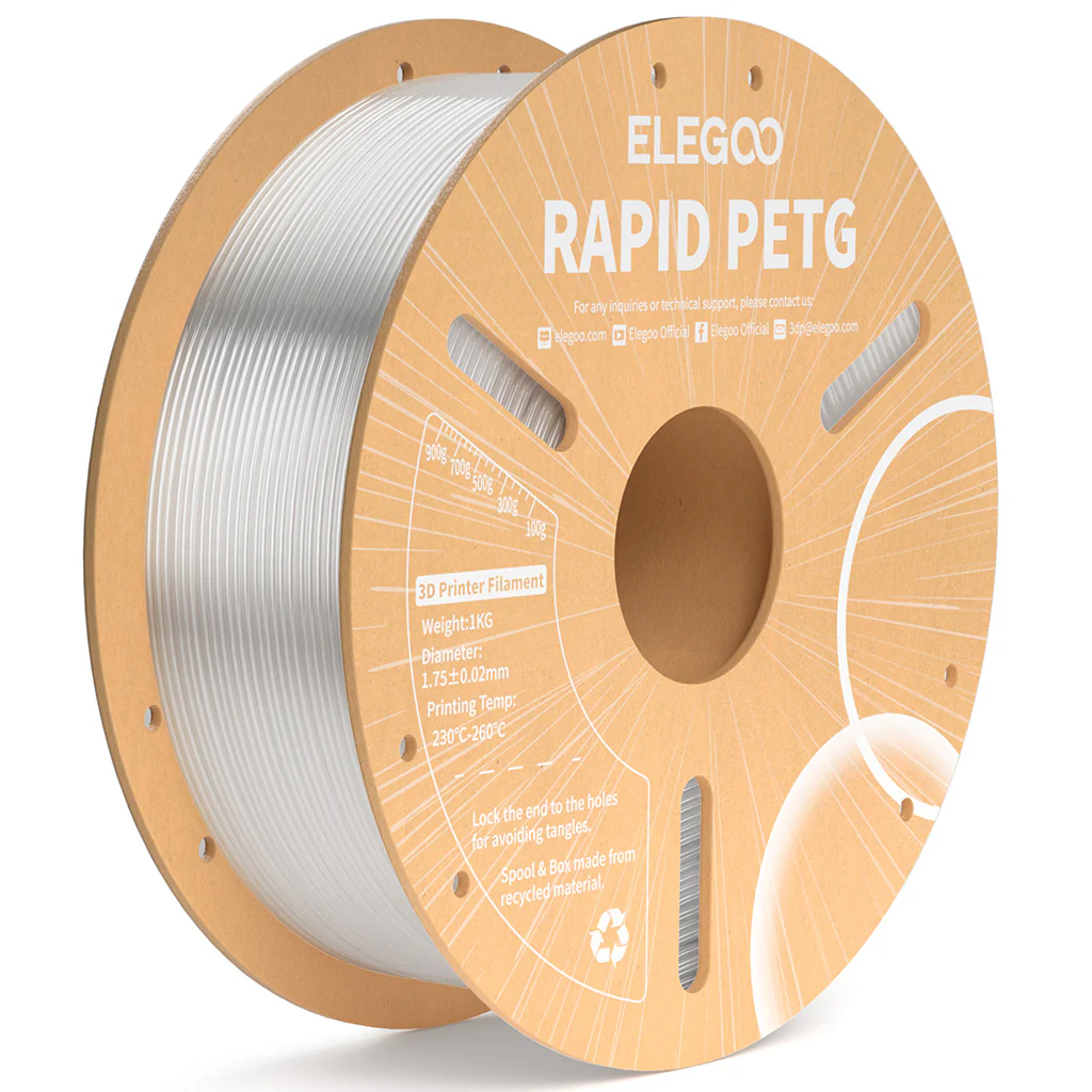 TRANSLUCIDO PETG RAPIDA Elegoo Filamento -1.75mm -1KG – 50.203.0315