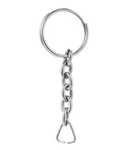 llavero ARO SIN FIN 20 MM + CADENA LARGA LIVIANA Y TR, NIQ. x 10 unidades COD 100