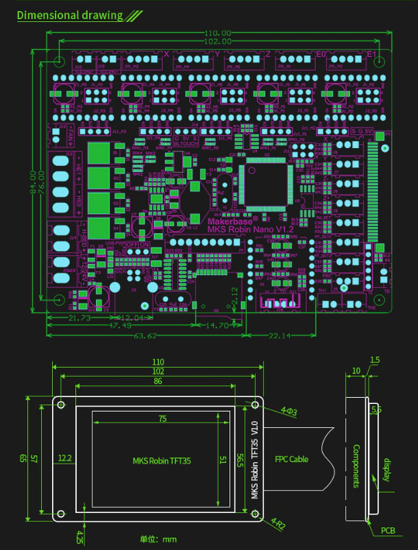 PLACA Motherboard + TFT 3.5" para impresora 3D 32Bits para firmware Marlin-MKS, no incluye drivers COD 31282 - Imagen 2