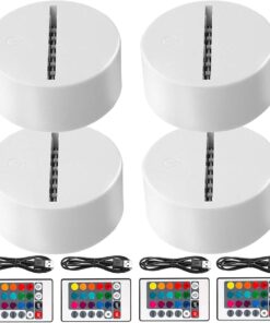 BLANCO  Base Led Rgb Con Control Remoto Para Lampara Acrílico laserable – Decoración de interiores