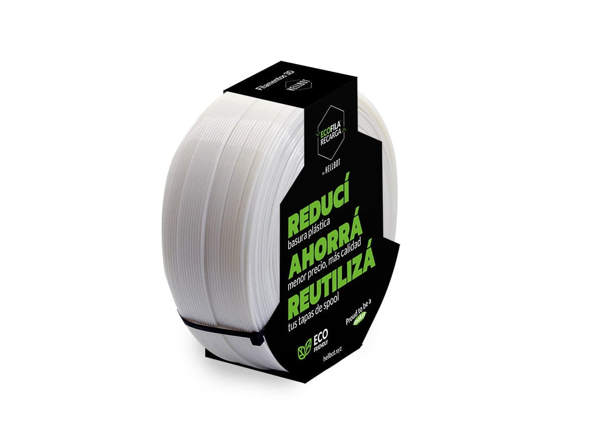 BLANCO SIN CARRETEL PLA Filamento 3D Hellbot1Kg 1.75mm 1759 - Imagen 2