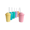 ROSA Vaso Milkshake de plastico con tapa para sorbetes polimero 300 ml