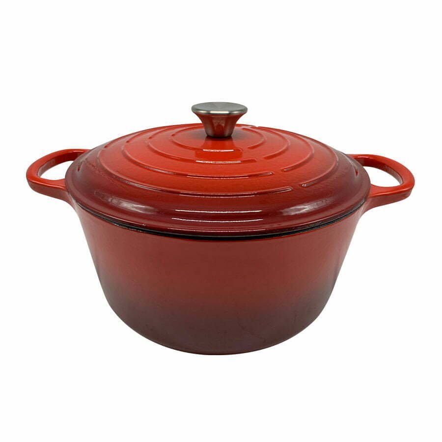 Olla de hierro esmaltado rojo 26 cm VONNE rojo degradado CCN055