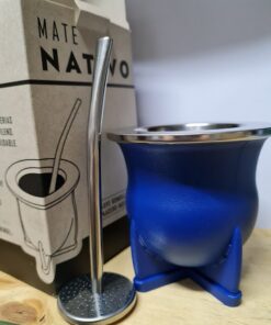 Azul MATE LASERABLE con bombilla acero inoxidable