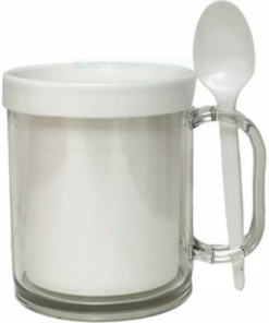 TRANSPARENTE ALTA TAZA PLASTICA SIN POLIMERO NI CUCHARA
