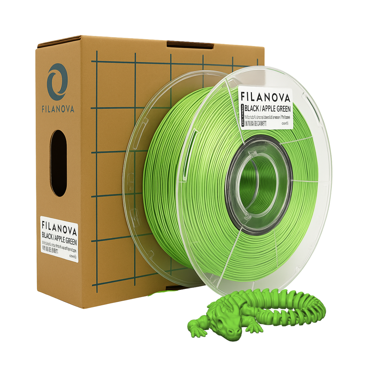 Black Apple Green Negro Verde Manzana Filamento PLA Dual Color Filanova x 1Kg