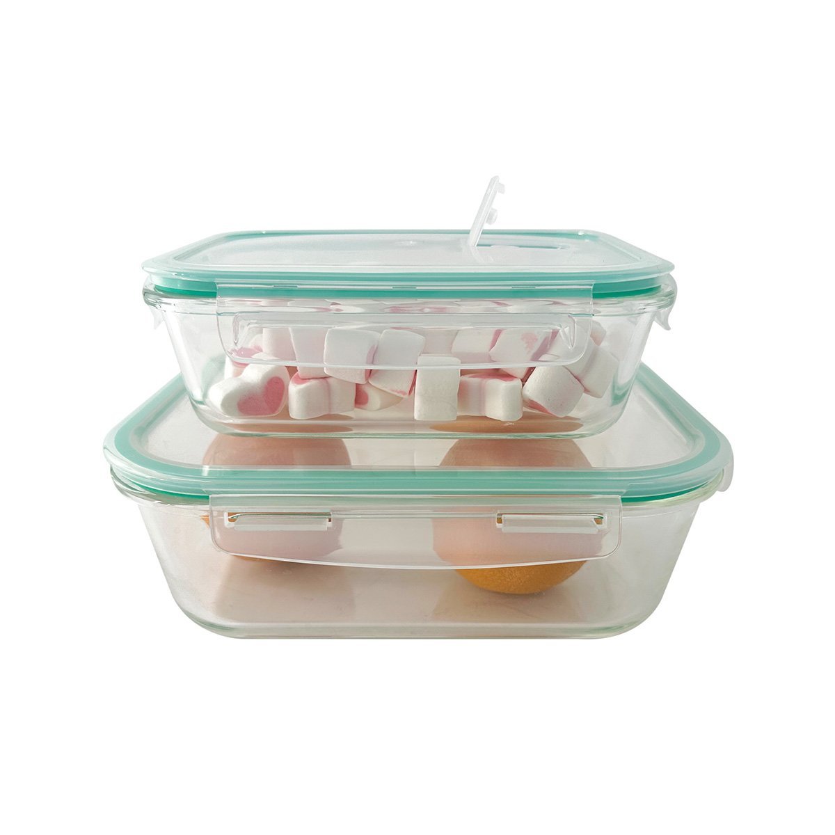 Set de 2 contenedores con tapa - 1 l y 2,3 l