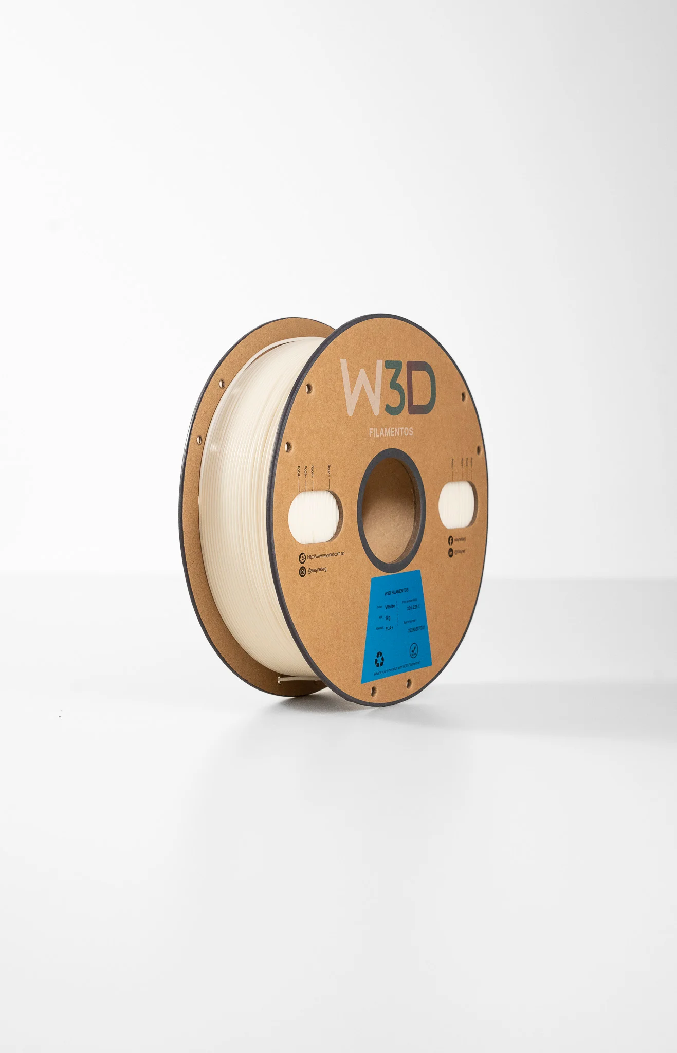 BLANCO (White) PETG W3D FILAMENTO 3D 1.75MM 1KG - Imagen 2