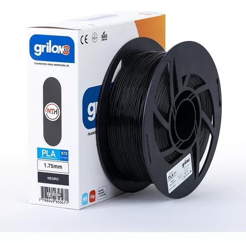 NEGRO PLA 870 GRILON FILAMENTO 3D 1.75MM 1KG