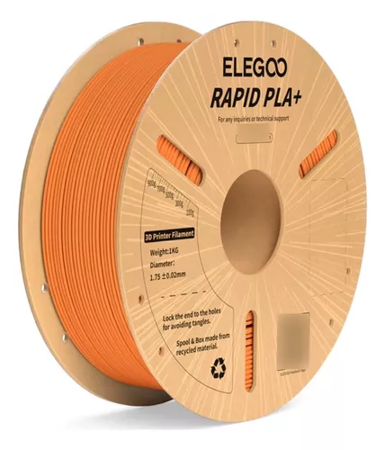 NARANJA Rapid Pla Plus Elegoo Filamento Diámetro 1,75mm 1kg 50.203.0120