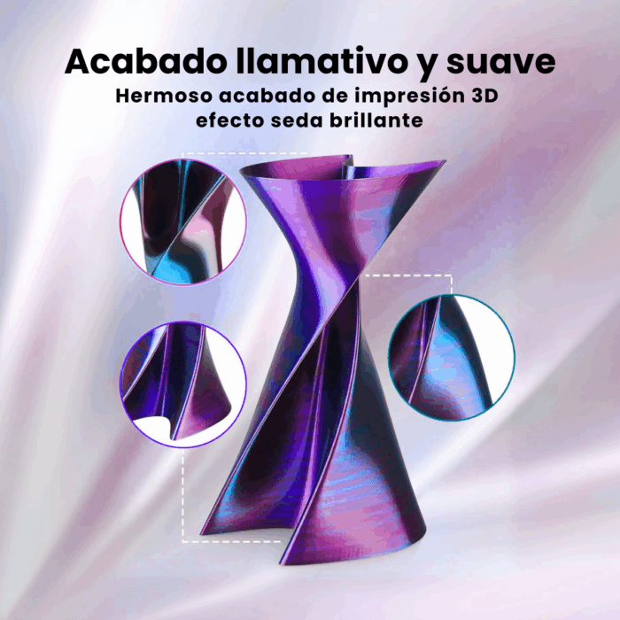 TRICOLOR LAMBO GST CON CAJA PLA SILK Filamento 3D 1.75 1KG - Imagen 2