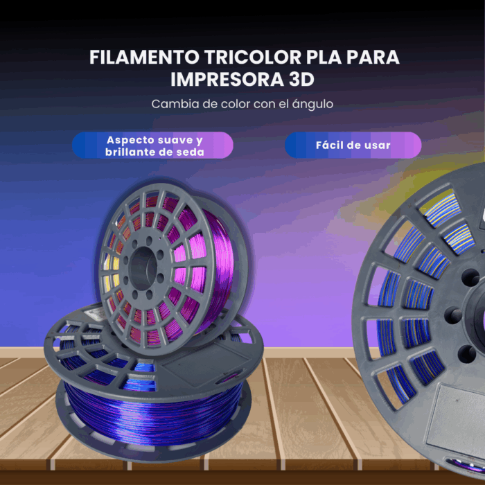 TRICOLOR LAMBO GST CON CAJA PLA SILK Filamento 3D 1.75 1KG - Imagen 5