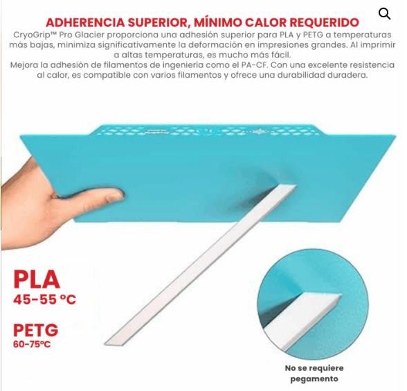 Cama Magnética CRYOGRIP GLACIER – ENDER-FLASHFORGE SERIES 1060000760 - Imagen 3