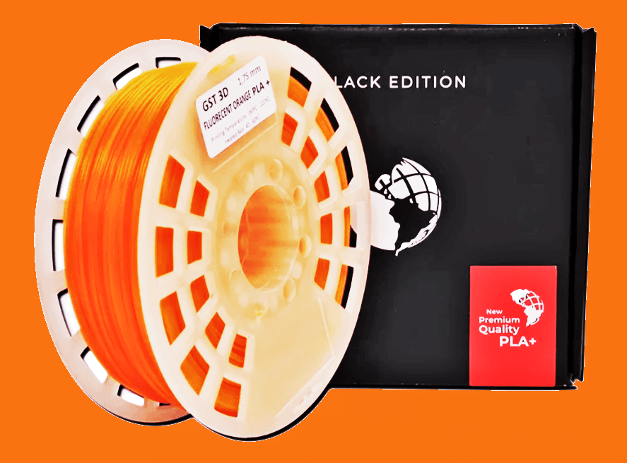 SILK NARANJA FLUO ORANGE FLUO GST CON CAJA PLA Filamento 3D 1.75 1KG