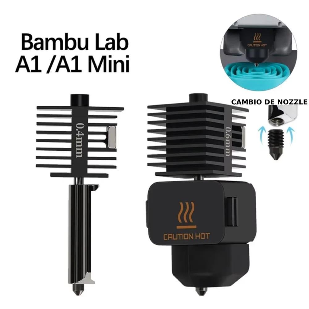 0.6 A1 Hotend Bambu Lab alta velocidad Acero Inoxidable pico Upgrade generico 32793 C3 - Imagen 3