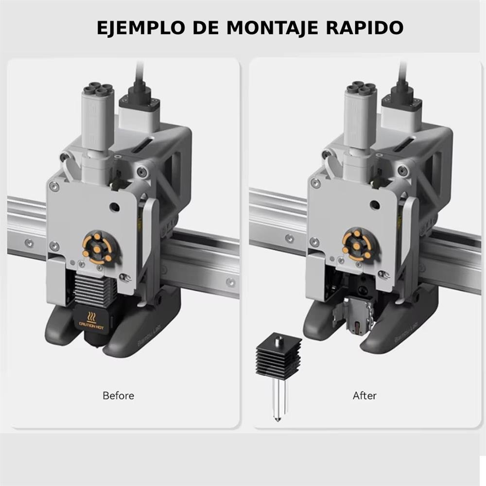 0.6 A1 Hotend Bambu Lab alta velocidad Acero Inoxidable pico Upgrade generico 32793 C3 - Imagen 4