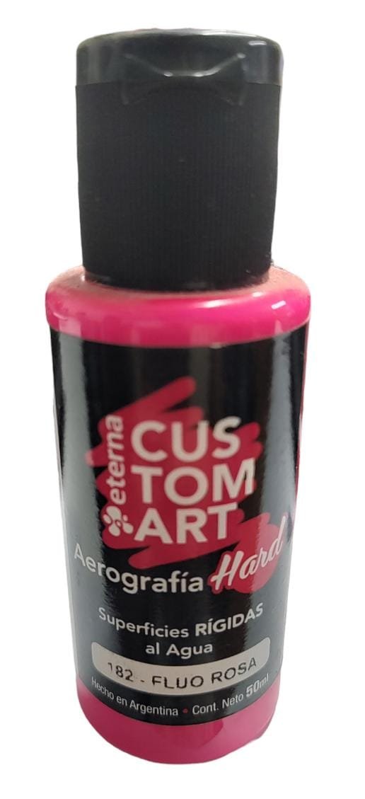 FLUO ROSA Pintura Aerografia Eterna Hard Superficies Rigidas 50ml X 15 COD 182