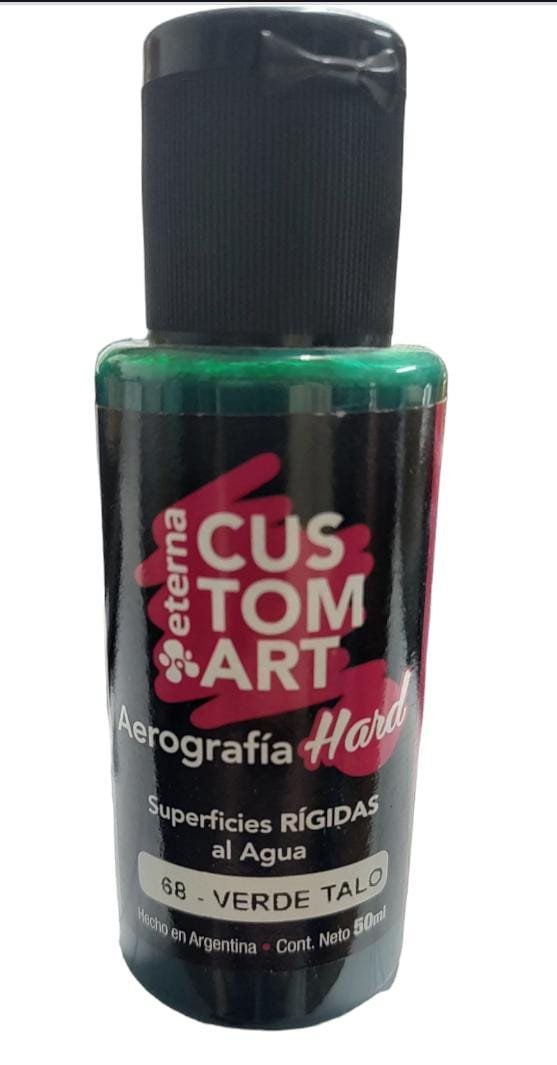 VERDE TALO Pintura Aerografia Eterna Hard Superficies Rigidas 50ml X 15 COD 68