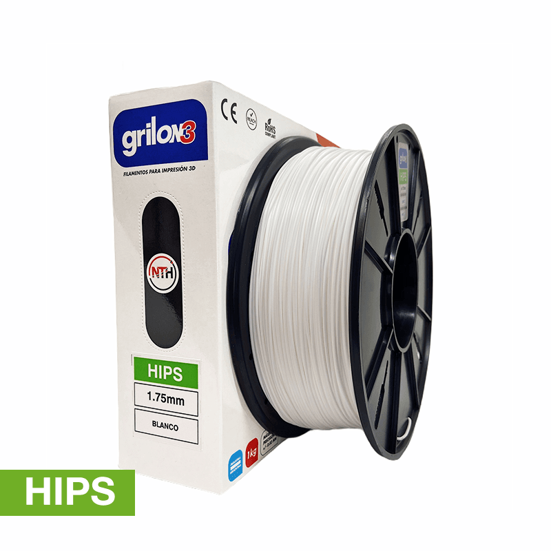 BLANCO HIPS GRILON FILAMENTO 3D 1.75MM 1KG