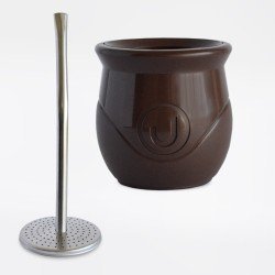 Mate chocolate Plastico Urbano Con Bombilla Saca Yerba - Imagen 3