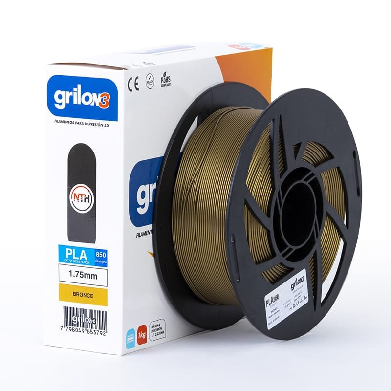BRONCE PLA+ 850 GRILON FILAMENTO 3D 1.75MM 1KG PLAMAS GRILON