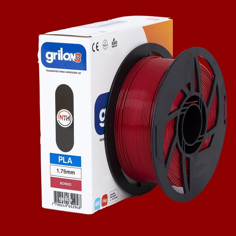 BORDO PLA GRILON FILAMENTO 3D 1.75MM 1KG M10IBO175CJ