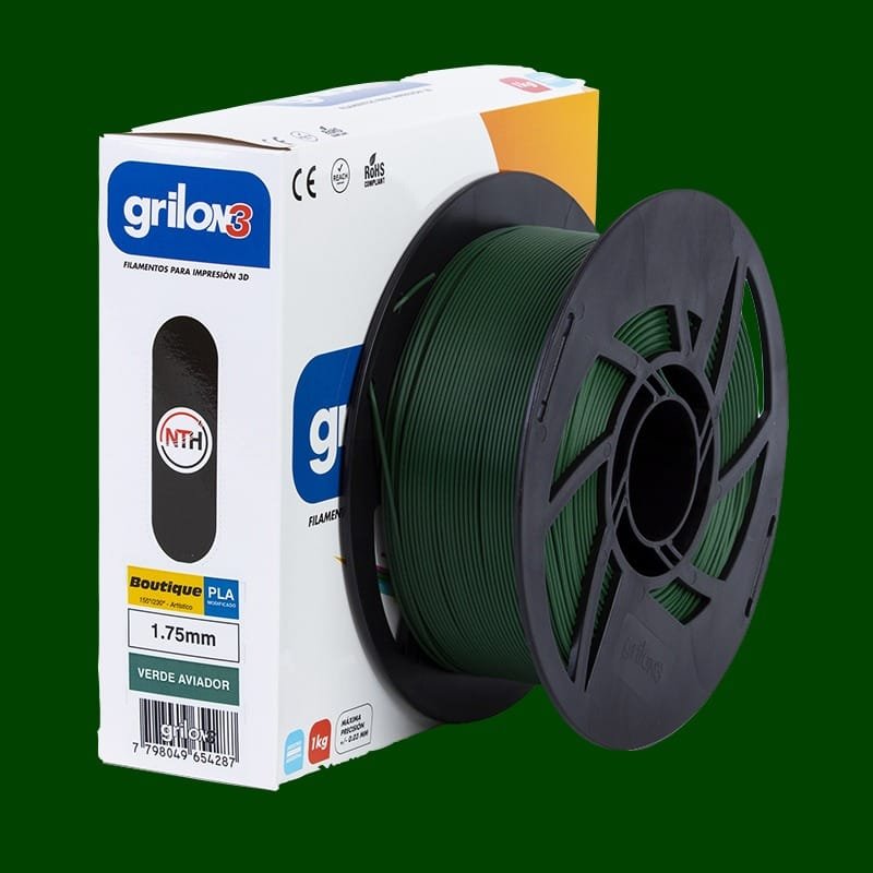 VERDE AVIADOR PLA BOUTIQUE GRILON FILAMENTO 3D 1.75MM 1KG M17IVA175CJ