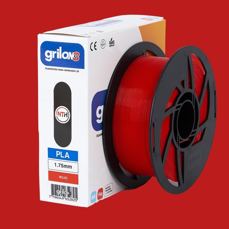 ROJO PLA GRILON FILAMENTO 3D 1.75MM 1KG M10IRJ175CJ