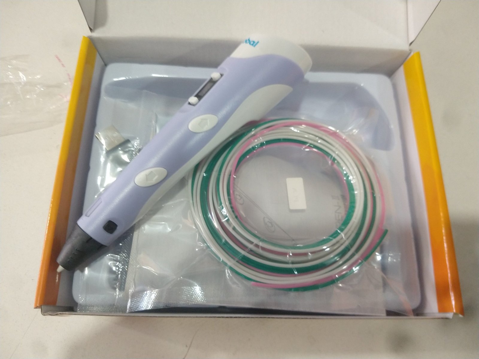 Lápiz 3d LCD color Violeta + Base + Cable USB + Filamentos PLA 3D 3DPEN-2 (SIN GARANTIA)